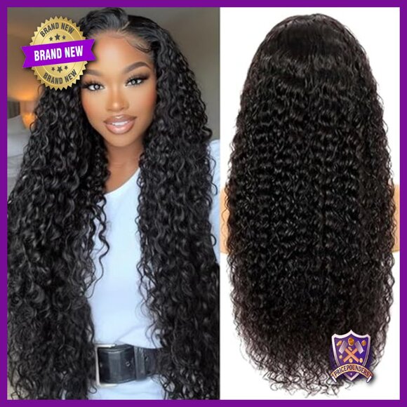 30 Inch Deep Wave Lace Front Wig Human Hair 200 Density 13x6 HD Transparent main image 6